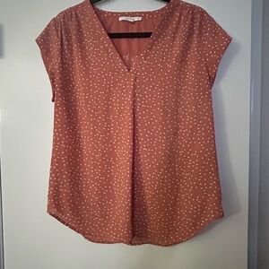 Fun 2 Fun Orange Cap Sleeve Relaxed Blouse